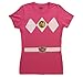 Power Rangers Pink Costume Juniors Fuschia T-Shirt Tee (X-Large)