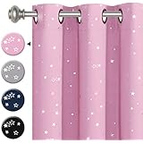 H.VERSAILTEX Blackout Curtains Kids Room for Boys Girls Thermal Insulated Twinkle Silver Stars Pattern Curtain Drapes, Grommet Top, 1 Panel, 52