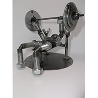 Weight Lifter Metal Bolt Figurine