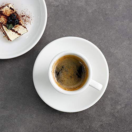 Sweese 401.001 6-teilig Espressotassen Set aus Porzellan, Dickwandige Kaffeetassen mit Untertasse, 75 ml – Bild 4