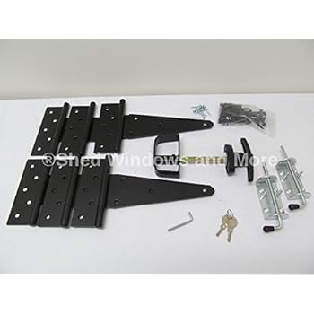 Shed Door Hardware Kit, T Hinges 8", T Handle, Heavy Duty 