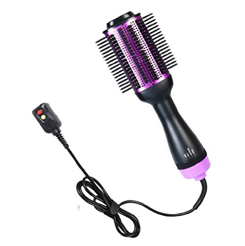 Oval Hot Air Brush, 3 in 1 Hair Dryer Brush, One Step Hair Dryer Brush and Volumizer, Negative Ion Hot Comb, Ceramic Body, for Women Long Thick Hair & Curly Waves, 2.85 inch, 110 Voltage, with Safety Switch