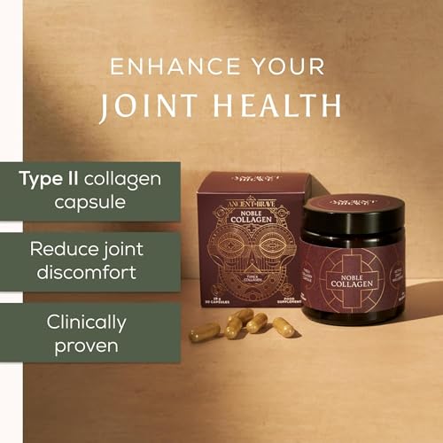 Ancient + Brave Noble Collagen - Type II Collagen Capsules for Joint Health, Healthy Bones & Ligaments - Enhanced with Vitamin C, Boswellia Serrata & Manganese -30 Capsules