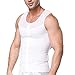Tulucky Men's Slimming Body Shaper Tank Top Front Zipper Corset Vest(white,M)