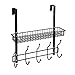 NEX Over The Door Coat Hook Organizer Bathroom Towel Hanging Rack with Basket(Dark Brown)