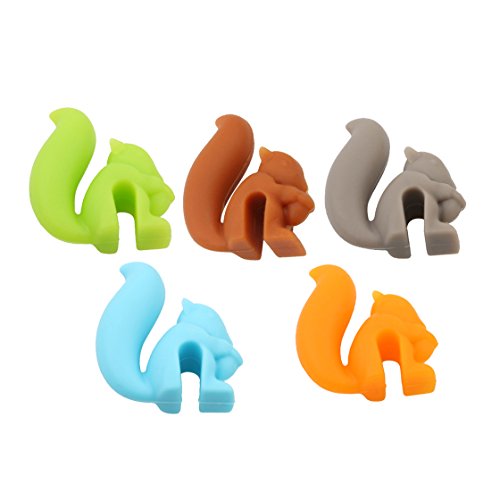 TraveT Silicone Cute Squirrel Tea Bag Silicone Tea Bag Holder 5pcs