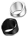 FIBO STEEL 2 Pcs Stainless Steel Biker Rings for Men Jewelry Rings Band,Size 13