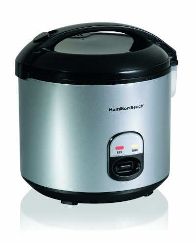 Hamilton Beach 2-cups to 10 cups uncooked resulting in 4-Cups to 20-Cups Rice Cooker and Food Steamer