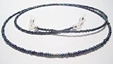 Iridescent Oil Slick Blue Beaded Eyeglass Holder - Eyeglass Holder Chain