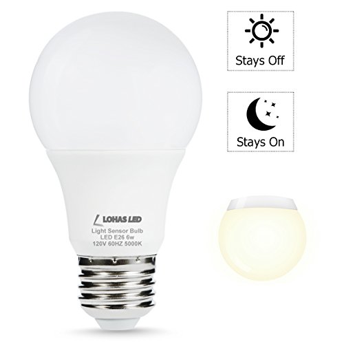 LOHAS Dusk to Dawn Sensor Light Bulb, 40W Equivalent Smart Sensor LED