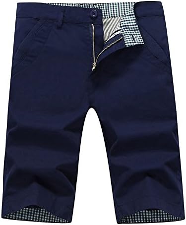 Lovelelify Mens Flat Front Shorts Slim Fit Short Casual Classic Chino Shorts US 32/Asian 33 Navy Blue GWA21