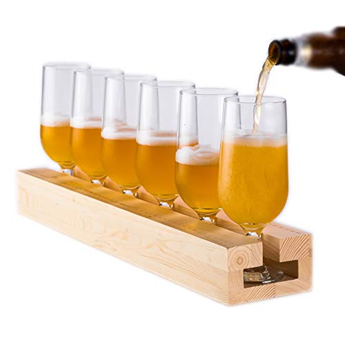 Dongxiao Bierkrug 6 Stück Set Bierbecher mit Becherhalter Hohe Klare Trinkglas Cocktailgläsern für Bars Oder Zuhause… – Bild 5