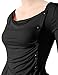 H2H Womens Long Sleeve Comfy Loose Fit Long Top Tee with Button Details Black US 2XL/Asia 2XL (CWTTL0175)