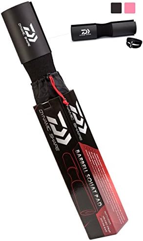 Barbell Squat Pad Bar Cushion - Bundle with Velcro Straps &amp; Carry Bag - Neck/Shoulder Foam Padding Sponge for Squat Exercises, Lunges &amp; Hip Thrusts - Fit Olympic Size Bars &amp; Smith Machines