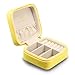 Vlando Small Travel Jewelry Box Organizer - Faux Leather Storage Case for Rings Earrings Necklace - Best Gifts Choice for Girls Women (Yellow)