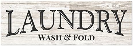 Laundry Wash And Fold Rustic Wood Wall Sign 6X18
