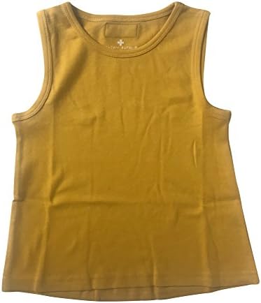 Modern Burlap Organic Basic Tank in Solid Colors (Mustard, 18-24 Months)