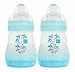 MAM Easy Start Anti Colic 5 oz Baby Bottle, Easy Switch Between Breast and Bottle, Reduces Air Bubbles and Colic, 2 Pack, Newborn, Boy