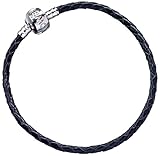 Official Harry Potter Jewelry Black Leather Charm Bracelet for Harry Potter Slider Charms Available in 4 Sizes