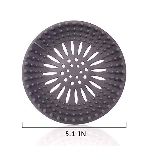 5 Pack Hair Catcher Hair Stopper Shower Drain Covers for Bathroom Bathtub and Kitchen - Rubber Sink Strainer Silicone Filter Home Drain Cover