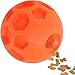 Hipat Dog Treat Ball, Fun Interactive Dog Food Dispenser Toy, Pet Healthy and IQ Ball, Environmental Soft Rubber, 3D Surface Soccer Better to Grip,with Fragrance (4.5 inch, Orange)