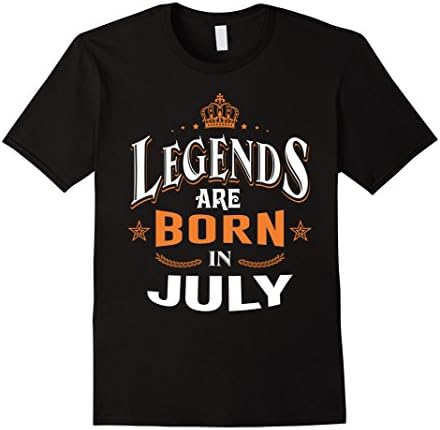 Mens Legends Are Born in July T-Shirt Small Black