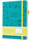 Scribbles That Matter (Iconic version) Square Grid Journal Notebook Diary A5 - Elastic Band - Beautiful Designer Cover - Premium Thick Paper (Teal)
