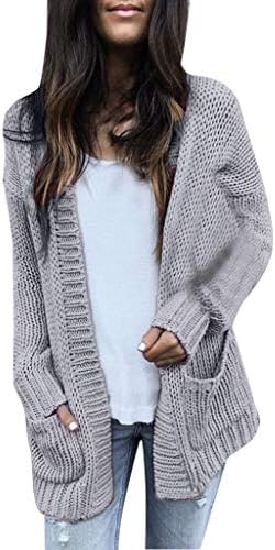 Women Sweater Cardigan Casual Warm Long Sleeve Open Front Coat Outwear with Pockets