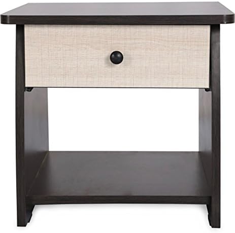 Valtos Apex Engineered Wood Bedside Table (Matte Finish, Wenge)