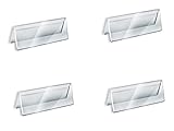 4 PACK Name Plate Holders Acrylic for Desks,8X3