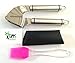 Oak Kitchen Garlic Press set Easy to Squeeze and clean Hige Quality Stainless Steel Crusher & Mincer with astonishing Bonus Garlic Peeler & Silicon Brush .