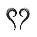 0 Gauge Black Ink Glow in the Dark Teardrop Glass Spiral Taper (8mm) - 4 Pieces
