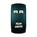QUNQI STAR 5 pin Laser Backlit Rocker Switch REAR LIGHTS 20A 12V On/off LED Light Toggle Switch (Green)