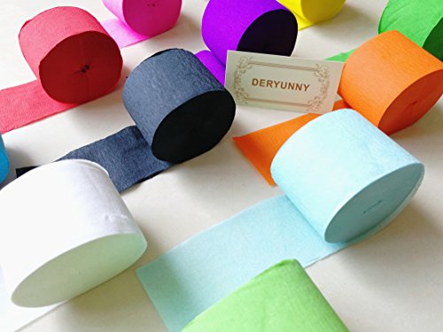image for Deryunny 91.8ft Streamer Paper Decorations Crepe Paper for Birthday Pa
