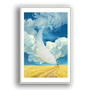 Framed Canvas Wall Art for Living Room, Bedroom Whale Canvas Prints for Modern Home Decoration Ready to Hang - 16"x24" inches