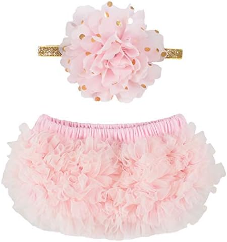 OoSweetCharlotteoO 2pcs Baby Girl Chiffon Bloomer & Headband Set Newborn Photo Prop Baby Girl Cake Smash Outfit