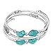 Sofia Luxe Handmade Stainless Steel Stabilized Turquoise Wrap Memory Wire Bracelet for Women. Beautiful Cuff Bangle Bracelet.