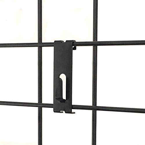50-Pack EZ-Mannequins Gridwall Picture Hangers for Grid Wall Panels - Utility Metal Wire Hooks for Displaying Canvas, Pictures, Art or Paintings - Use in Craft Shows, Fairs, Retail or Outdoor - Black