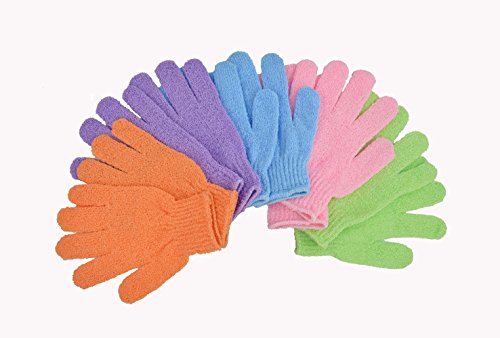 Bath Gloves 5 Pairs,Shower Gloves, Exfoliating Bath Glovesï¼ŒShower Accessories Used for soap and Body wash,Makes The Skin Soft and Clean AOLANS,Exfoliating Gloves