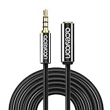aceyoon Aux Cord Extender 3.5mm Headphone Extension 16ft / 5M Male to Female 4 Pole Audio Auxiliary Car Stereo TRRS Cable Compatible for Smartphone/Tablet/Speaker