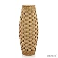 Hosley's 24" High Wood and Grass Floor Vase. Ideal Gift for Weddings, Home Decor, Long dried Floral, Spa, Aromatherapy, Umbrella / Cane Stand O6