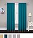 Eclipse Cadenza Microfiber Rod Pocket Panel Pair, Light Filtering Window Curtains, 63 in long x 40 in wide, (2 Panels), Teal