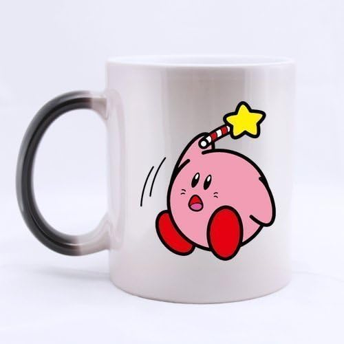Japan Cartoon Cute Twinkle Star Kirby Custom Morphing Coffee Mug Tea Cup 11 OZ Office Home Cup (Printed on two sides) by ARTSWOW-by Steel rose
