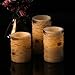 Antizer Flameless Candles With The effect Of Birch Bark Set Of 3 Include 10 Key Remote Control With 24 Hours Timer Function