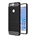 Honor 8 Case, Landee Soft TPU Resilient Shock Absorption and Carbon Fiber Design Silicone Case for Huawei Honor 8 (Black)