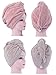IvyMei (2pack) Microfiber Hair Towel,Quick Dry Head Towel Wrap,Shower Cap, Absorbent Hair Turban,Dry Hair Cap,Pineapple Hair Wrap,Fluffy Hair Towel Fleece Head Towel for Curly Long Hair(Pink+Khaki)