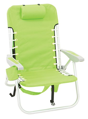 Rio Beach Lace-Up Suspension Folding Beach Chair, Solid Lime
