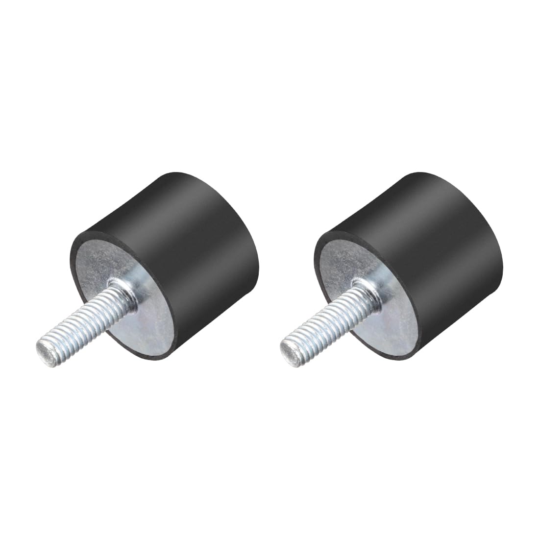sourcing map M6 Thread Rubber Mounts,Vibration Isolators,Cylindrical Shock Absorber with Studs 25 x 20mm 2pcs