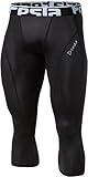 TM-P15-BLKZ_Large Tesla Men's Compression 3/4 Capri Shorts Baselayer Cool Dry Sports Tights P15