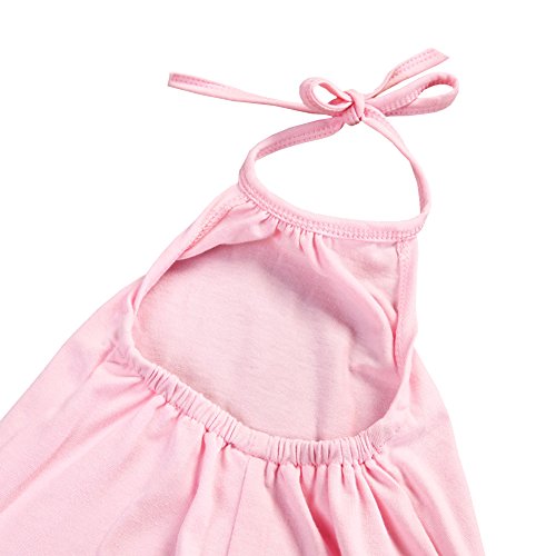 Chinatera Little Girls Kids Halter Romper Harem Pants One-Piece Jumpsuit Cotton Blend (2-3Y, Pink) - Thumbnail 4